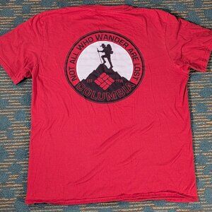 Columbia T-Shirt Large Not All Who Wander Are Lost